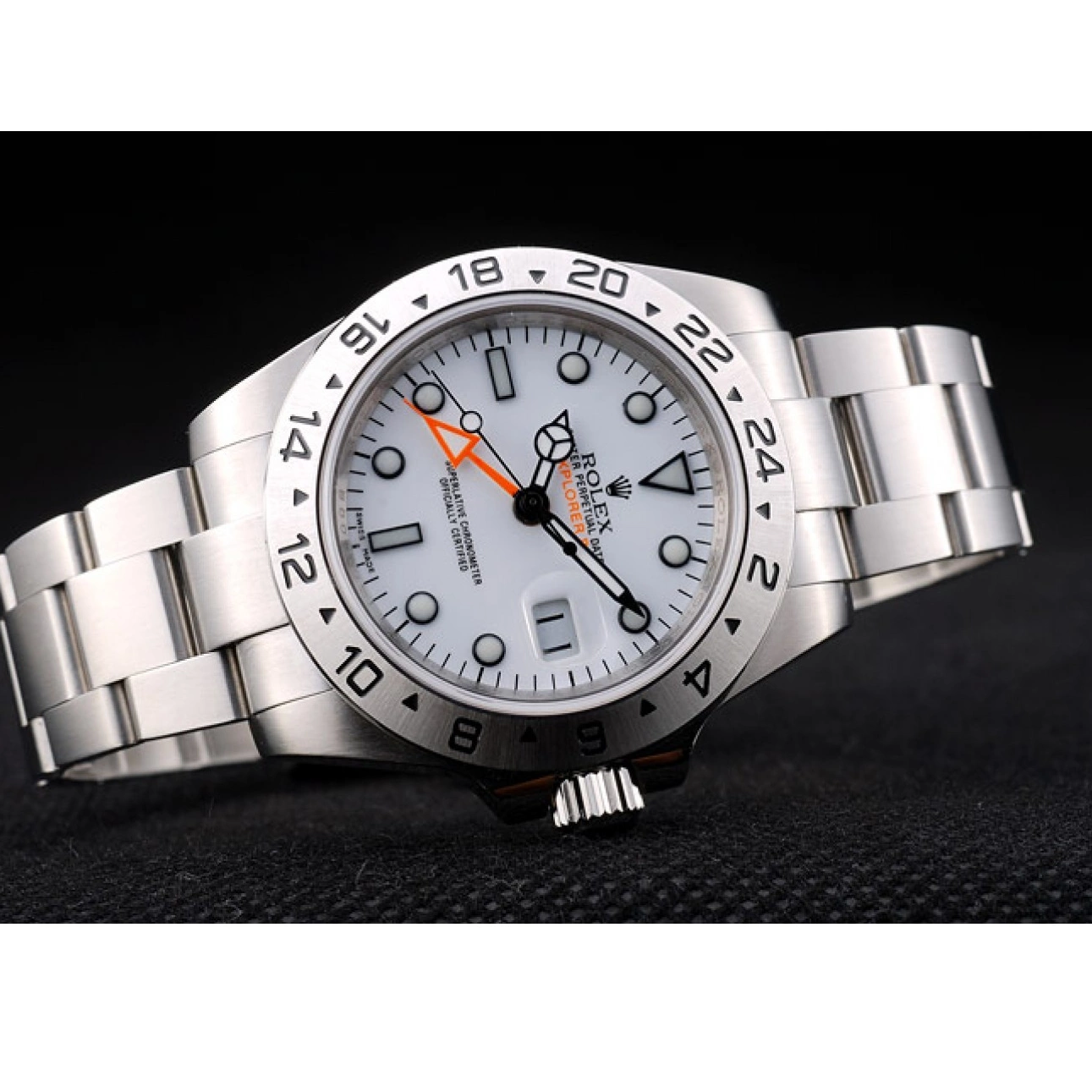 Aaa replica Dial Watch Steel Explorer Rolex Stainless White Bezel 0727